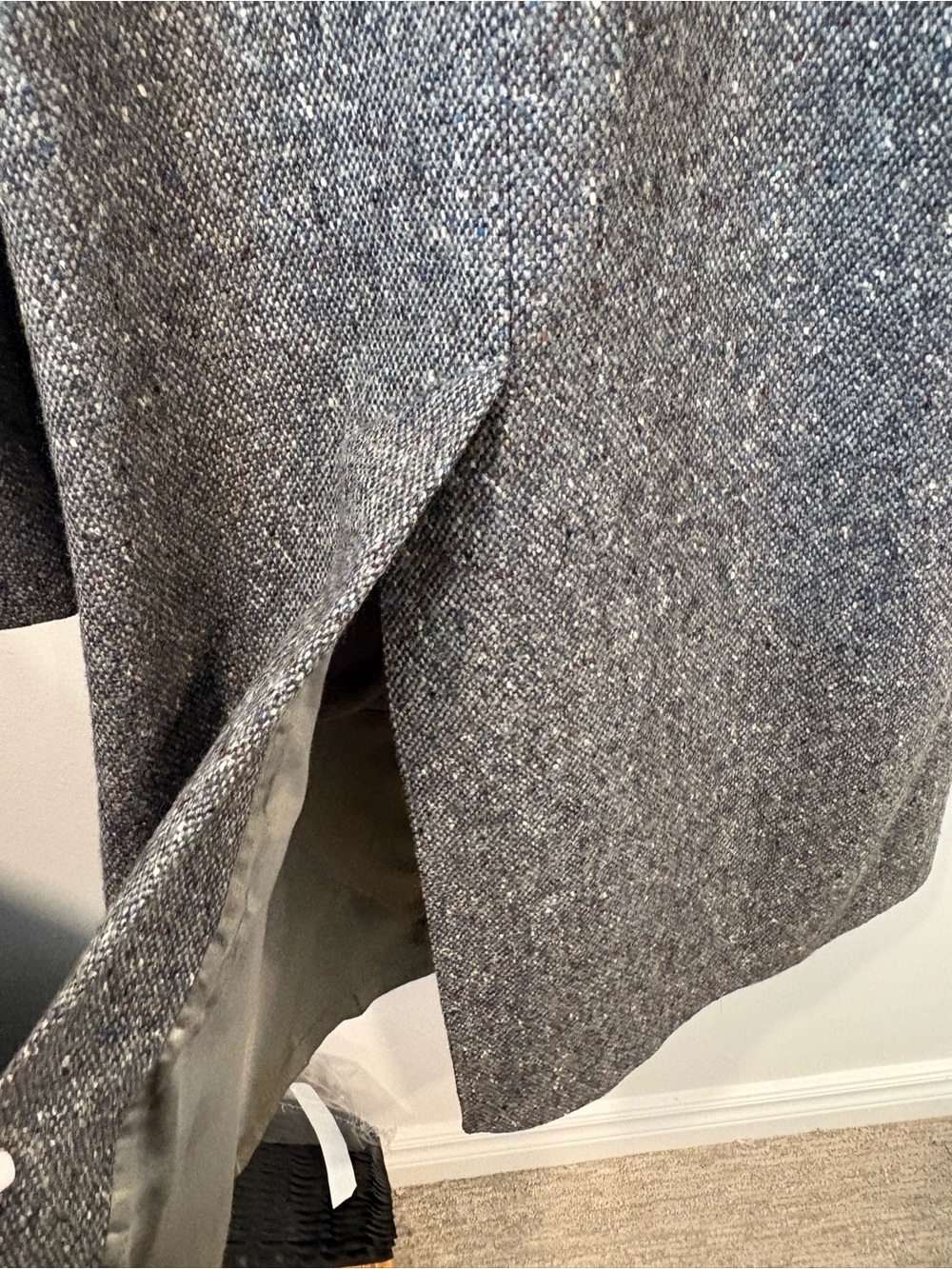 Vintage Aquascutum of London Pure Wool Gray Tweed Overcoat Made in Canada | - Picture 11 of 14